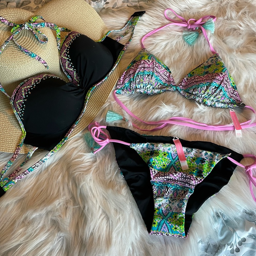 NEW 3pc VS swim bundle reversible small/medium